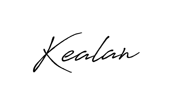 Make a beautiful signature design for name Kealan. With this signature (Antro_Vectra_Bolder) style, you can create a handwritten signature for free. Kealan signature style 7 images and pictures png