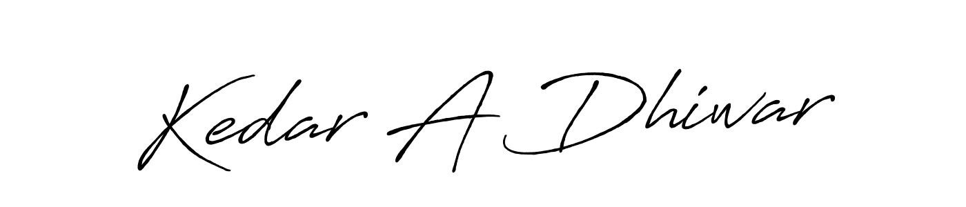 Make a beautiful signature design for name Kedar A Dhiwar. With this signature (Antro_Vectra_Bolder) style, you can create a handwritten signature for free. Kedar A Dhiwar signature style 7 images and pictures png