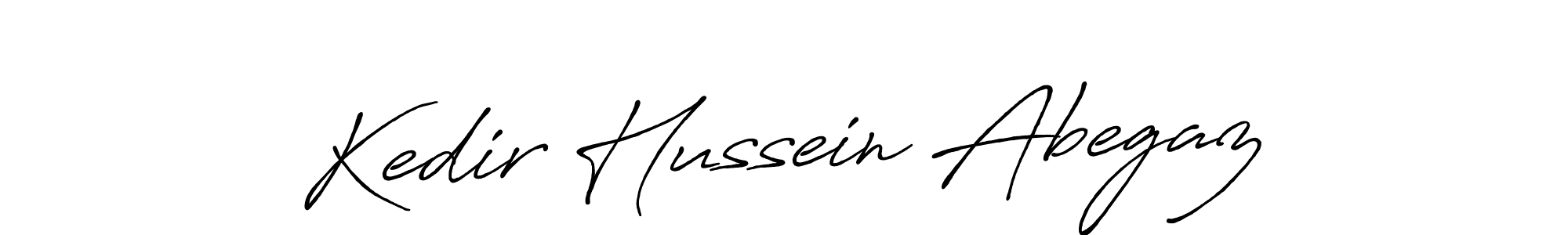Make a beautiful signature design for name Kedir Hussein Abegaz. With this signature (Antro_Vectra_Bolder) style, you can create a handwritten signature for free. Kedir Hussein Abegaz signature style 7 images and pictures png