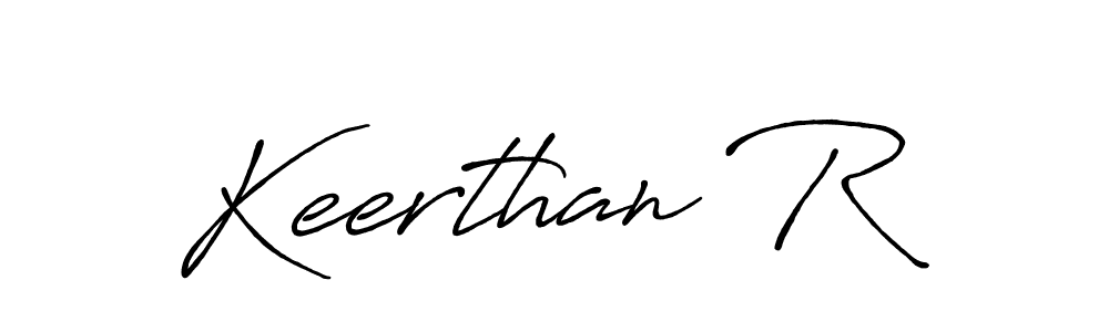 How to make Keerthan R name signature. Use Antro_Vectra_Bolder style for creating short signs online. This is the latest handwritten sign. Keerthan R signature style 7 images and pictures png