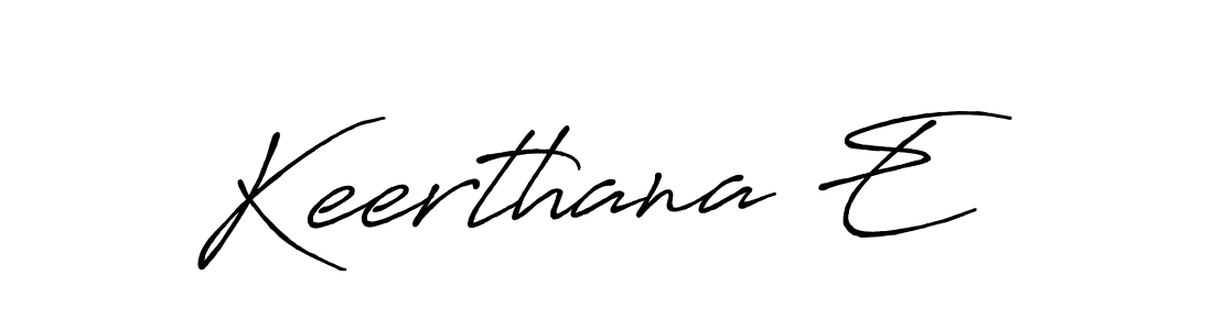 How to make Keerthana E name signature. Use Antro_Vectra_Bolder style for creating short signs online. This is the latest handwritten sign. Keerthana E signature style 7 images and pictures png