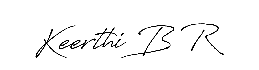 How to make Keerthi B R name signature. Use Antro_Vectra_Bolder style for creating short signs online. This is the latest handwritten sign. Keerthi B R signature style 7 images and pictures png