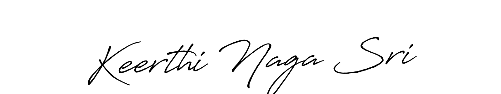 How to make Keerthi Naga Sri name signature. Use Antro_Vectra_Bolder style for creating short signs online. This is the latest handwritten sign. Keerthi Naga Sri signature style 7 images and pictures png