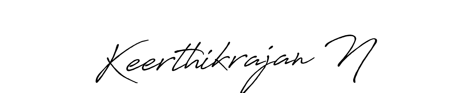 This is the best signature style for the Keerthikrajan N name. Also you like these signature font (Antro_Vectra_Bolder). Mix name signature. Keerthikrajan N signature style 7 images and pictures png