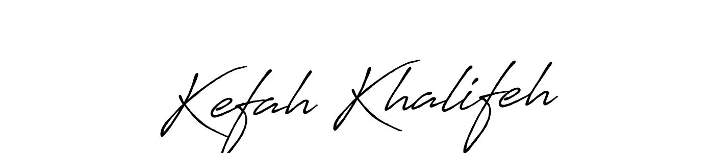 Create a beautiful signature design for name Kefah Khalifeh. With this signature (Antro_Vectra_Bolder) fonts, you can make a handwritten signature for free. Kefah Khalifeh signature style 7 images and pictures png