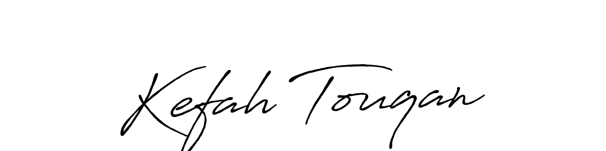 The best way (Antro_Vectra_Bolder) to make a short signature is to pick only two or three words in your name. The name Kefah Touqan include a total of six letters. For converting this name. Kefah Touqan signature style 7 images and pictures png