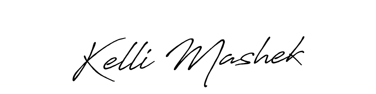 Make a beautiful signature design for name Kelli Mashek. With this signature (Antro_Vectra_Bolder) style, you can create a handwritten signature for free. Kelli Mashek signature style 7 images and pictures png