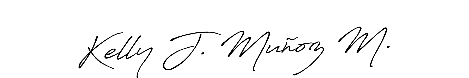 Also we have Kelly J. Muñoz M. name is the best signature style. Create professional handwritten signature collection using Antro_Vectra_Bolder autograph style. Kelly J. Muñoz M. signature style 7 images and pictures png