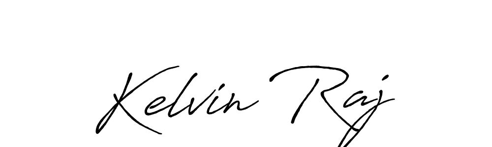 How to make Kelvin Raj name signature. Use Antro_Vectra_Bolder style for creating short signs online. This is the latest handwritten sign. Kelvin Raj signature style 7 images and pictures png