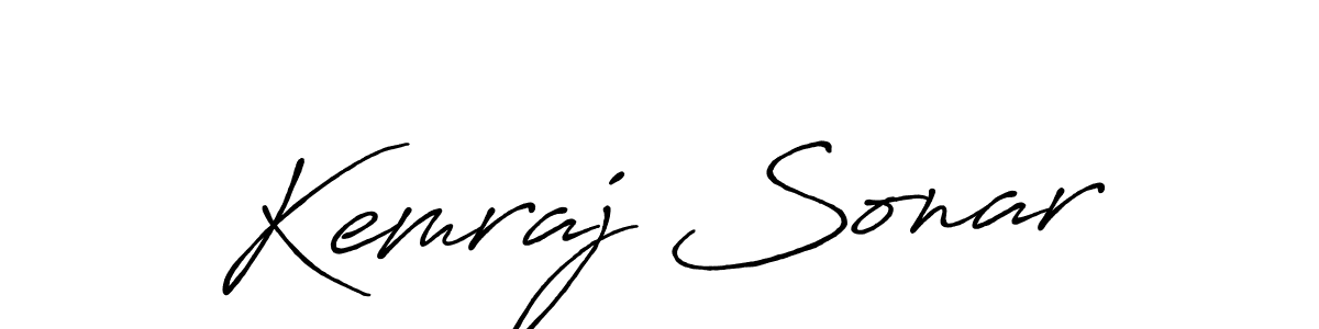 Make a beautiful signature design for name Kemraj Sonar. With this signature (Antro_Vectra_Bolder) style, you can create a handwritten signature for free. Kemraj Sonar signature style 7 images and pictures png