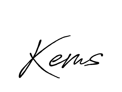 How to make Kems signature? Antro_Vectra_Bolder is a professional autograph style. Create handwritten signature for Kems name. Kems signature style 7 images and pictures png