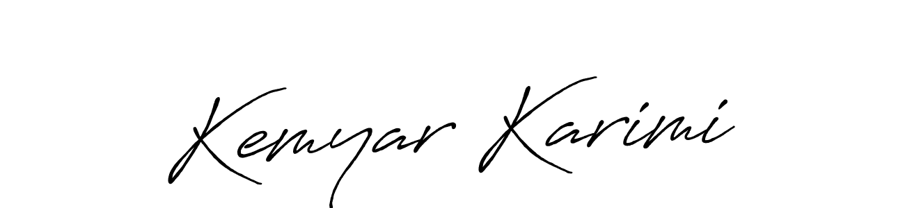 Make a beautiful signature design for name Kemyar Karimi. With this signature (Antro_Vectra_Bolder) style, you can create a handwritten signature for free. Kemyar Karimi signature style 7 images and pictures png