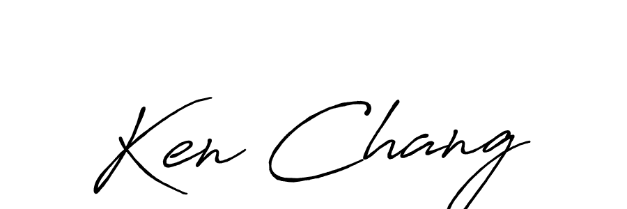 Ken Chang stylish signature style. Best Handwritten Sign (Antro_Vectra_Bolder) for my name. Handwritten Signature Collection Ideas for my name Ken Chang. Ken Chang signature style 7 images and pictures png