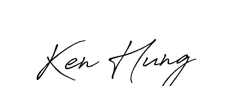 You should practise on your own different ways (Antro_Vectra_Bolder) to write your name (Ken Hung) in signature. don't let someone else do it for you. Ken Hung signature style 7 images and pictures png
