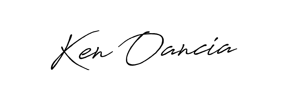 How to make Ken Oancia name signature. Use Antro_Vectra_Bolder style for creating short signs online. This is the latest handwritten sign. Ken Oancia signature style 7 images and pictures png