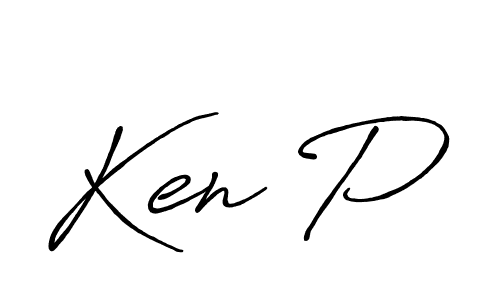 Make a beautiful signature design for name Ken P. With this signature (Antro_Vectra_Bolder) style, you can create a handwritten signature for free. Ken P signature style 7 images and pictures png