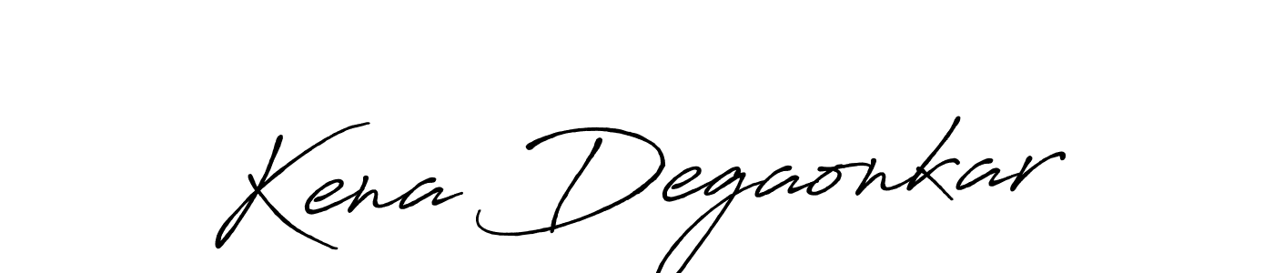 Create a beautiful signature design for name Kena Degaonkar. With this signature (Antro_Vectra_Bolder) fonts, you can make a handwritten signature for free. Kena Degaonkar signature style 7 images and pictures png