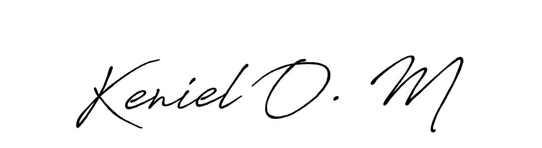 The best way (Antro_Vectra_Bolder) to make a short signature is to pick only two or three words in your name. The name Keniel O. M include a total of six letters. For converting this name. Keniel O. M signature style 7 images and pictures png