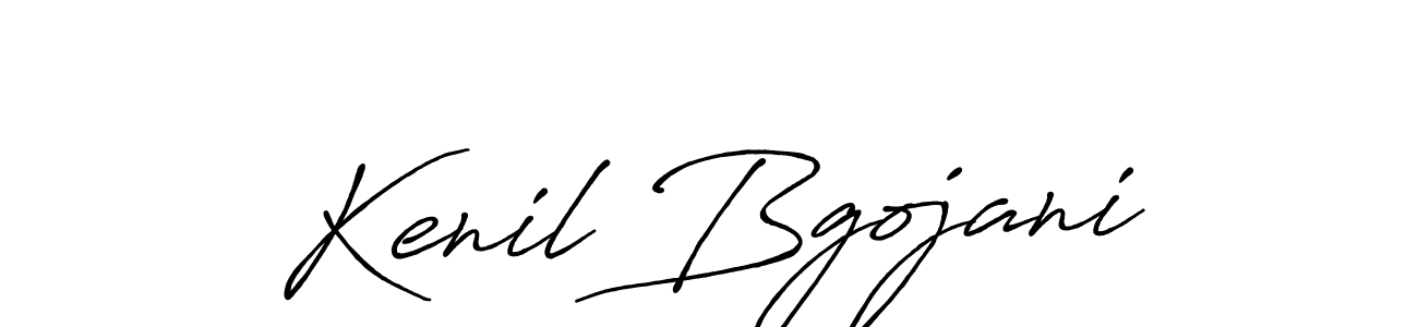 Use a signature maker to create a handwritten signature online. With this signature software, you can design (Antro_Vectra_Bolder) your own signature for name Kenil Bgojani. Kenil Bgojani signature style 7 images and pictures png