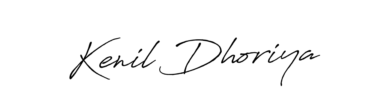 Also we have Kenil Dhoriya name is the best signature style. Create professional handwritten signature collection using Antro_Vectra_Bolder autograph style. Kenil Dhoriya signature style 7 images and pictures png