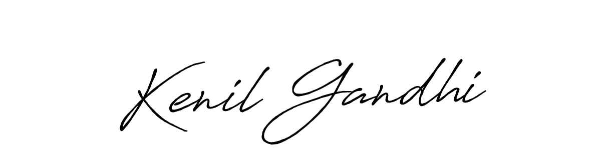 How to make Kenil Gandhi signature? Antro_Vectra_Bolder is a professional autograph style. Create handwritten signature for Kenil Gandhi name. Kenil Gandhi signature style 7 images and pictures png