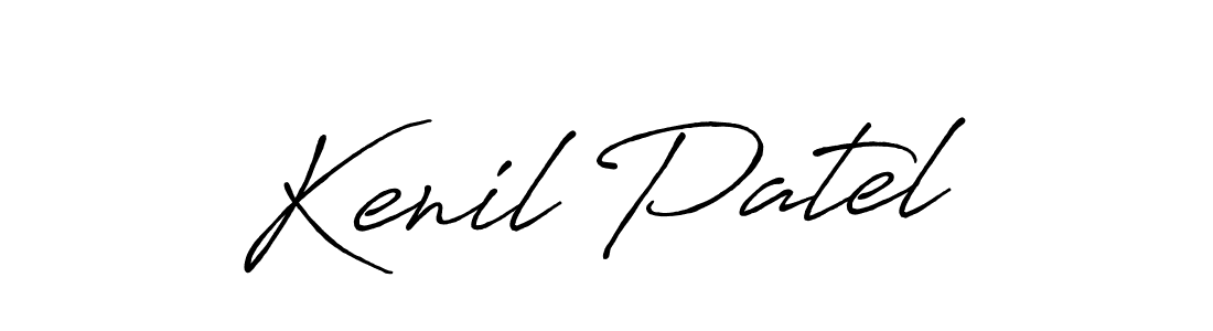 Design your own signature with our free online signature maker. With this signature software, you can create a handwritten (Antro_Vectra_Bolder) signature for name Kenil Patel. Kenil Patel signature style 7 images and pictures png