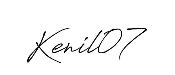 It looks lik you need a new signature style for name Kenil07. Design unique handwritten (Antro_Vectra_Bolder) signature with our free signature maker in just a few clicks. Kenil07 signature style 7 images and pictures png