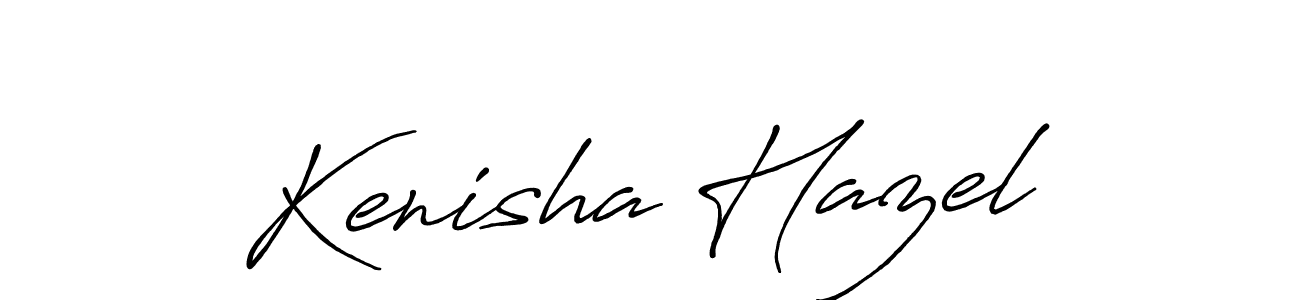 Make a beautiful signature design for name Kenisha Hazel. With this signature (Antro_Vectra_Bolder) style, you can create a handwritten signature for free. Kenisha Hazel signature style 7 images and pictures png