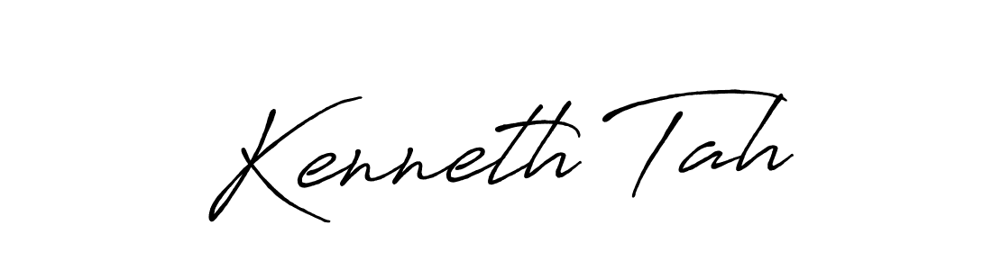 Kenneth Tah stylish signature style. Best Handwritten Sign (Antro_Vectra_Bolder) for my name. Handwritten Signature Collection Ideas for my name Kenneth Tah. Kenneth Tah signature style 7 images and pictures png