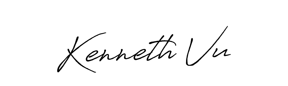 How to make Kenneth Vu name signature. Use Antro_Vectra_Bolder style for creating short signs online. This is the latest handwritten sign. Kenneth Vu signature style 7 images and pictures png