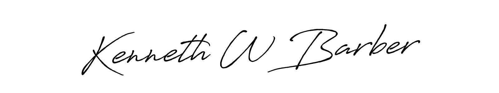 Create a beautiful signature design for name Kenneth W Barber. With this signature (Antro_Vectra_Bolder) fonts, you can make a handwritten signature for free. Kenneth W Barber signature style 7 images and pictures png