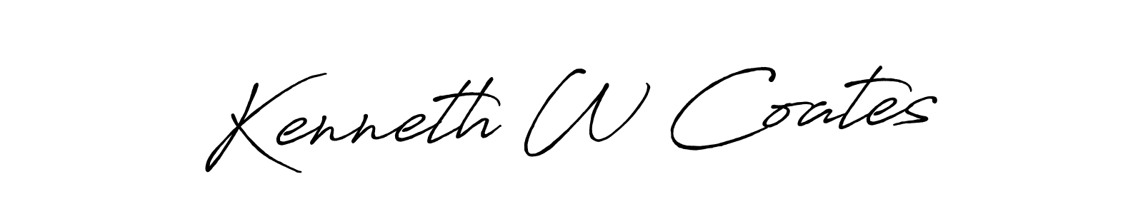 Make a beautiful signature design for name Kenneth W Coates. With this signature (Antro_Vectra_Bolder) style, you can create a handwritten signature for free. Kenneth W Coates signature style 7 images and pictures png