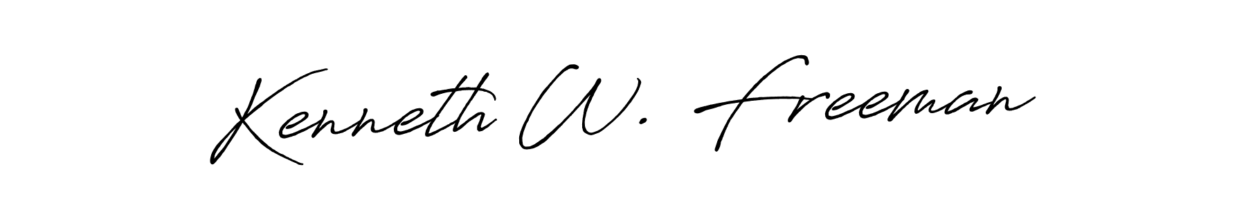 How to make Kenneth W. Freeman name signature. Use Antro_Vectra_Bolder style for creating short signs online. This is the latest handwritten sign. Kenneth W. Freeman signature style 7 images and pictures png