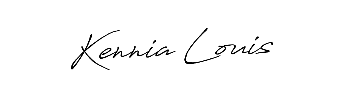 Similarly Antro_Vectra_Bolder is the best handwritten signature design. Signature creator online .You can use it as an online autograph creator for name Kennia Louis. Kennia Louis signature style 7 images and pictures png