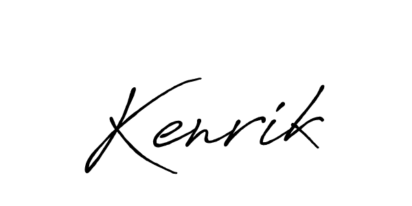 Make a beautiful signature design for name Kenrik. With this signature (Antro_Vectra_Bolder) style, you can create a handwritten signature for free. Kenrik signature style 7 images and pictures png