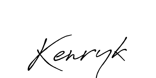 How to make Kenryk name signature. Use Antro_Vectra_Bolder style for creating short signs online. This is the latest handwritten sign. Kenryk signature style 7 images and pictures png
