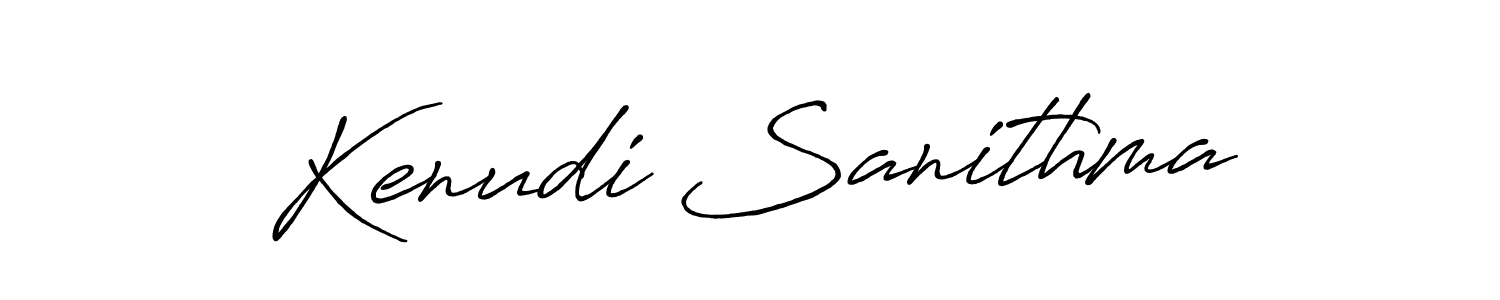 Make a beautiful signature design for name Kenudi Sanithma. With this signature (Antro_Vectra_Bolder) style, you can create a handwritten signature for free. Kenudi Sanithma signature style 7 images and pictures png