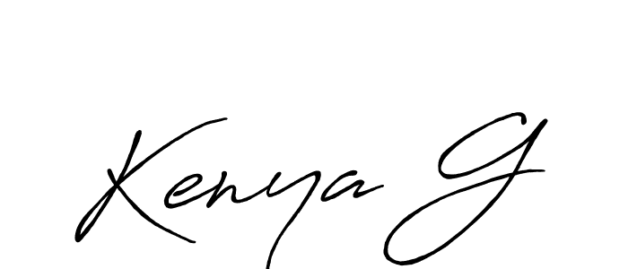Similarly Antro_Vectra_Bolder is the best handwritten signature design. Signature creator online .You can use it as an online autograph creator for name Kenya G. Kenya G signature style 7 images and pictures png