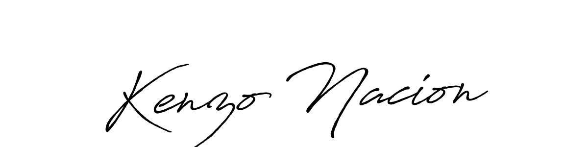 Create a beautiful signature design for name Kenzo Nacion. With this signature (Antro_Vectra_Bolder) fonts, you can make a handwritten signature for free. Kenzo Nacion signature style 7 images and pictures png