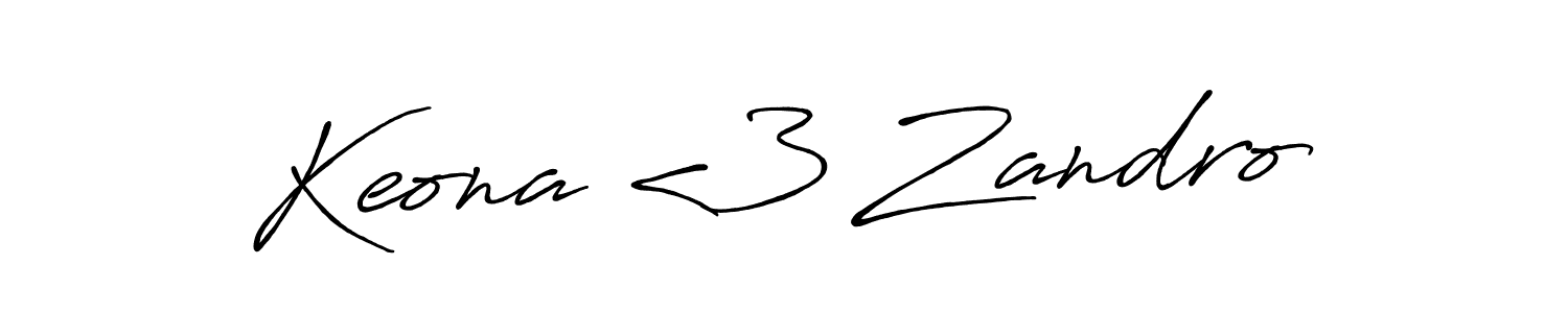 Design your own signature with our free online signature maker. With this signature software, you can create a handwritten (Antro_Vectra_Bolder) signature for name Keona <3 Zandro. Keona <3 Zandro signature style 7 images and pictures png