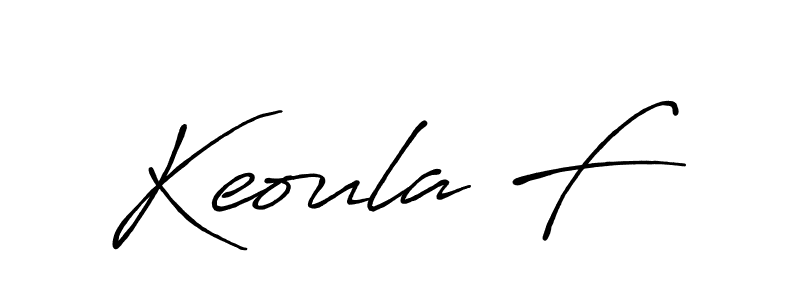 The best way (Antro_Vectra_Bolder) to make a short signature is to pick only two or three words in your name. The name Keoula F include a total of six letters. For converting this name. Keoula F signature style 7 images and pictures png
