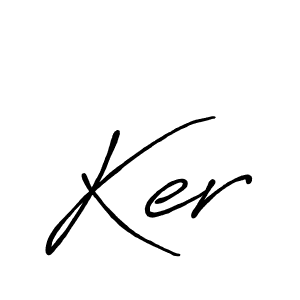 Make a beautiful signature design for name Ker. With this signature (Antro_Vectra_Bolder) style, you can create a handwritten signature for free. Ker signature style 7 images and pictures png
