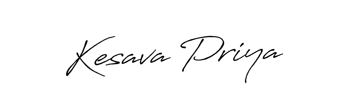 Make a beautiful signature design for name Kesava Priya. With this signature (Antro_Vectra_Bolder) style, you can create a handwritten signature for free. Kesava Priya signature style 7 images and pictures png