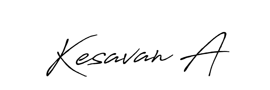 How to make Kesavan A name signature. Use Antro_Vectra_Bolder style for creating short signs online. This is the latest handwritten sign. Kesavan A signature style 7 images and pictures png