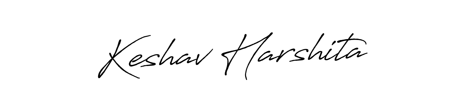 How to make Keshav Harshita name signature. Use Antro_Vectra_Bolder style for creating short signs online. This is the latest handwritten sign. Keshav Harshita signature style 7 images and pictures png