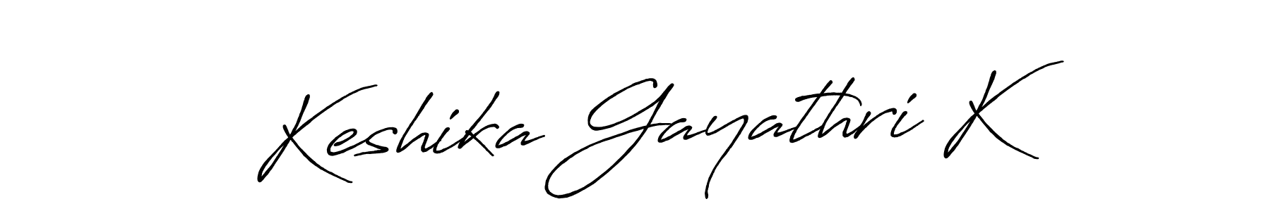 Use a signature maker to create a handwritten signature online. With this signature software, you can design (Antro_Vectra_Bolder) your own signature for name Keshika Gayathri K. Keshika Gayathri K signature style 7 images and pictures png