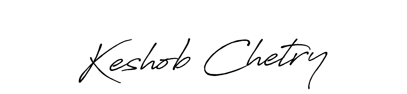 How to make Keshob Chetry name signature. Use Antro_Vectra_Bolder style for creating short signs online. This is the latest handwritten sign. Keshob Chetry signature style 7 images and pictures png