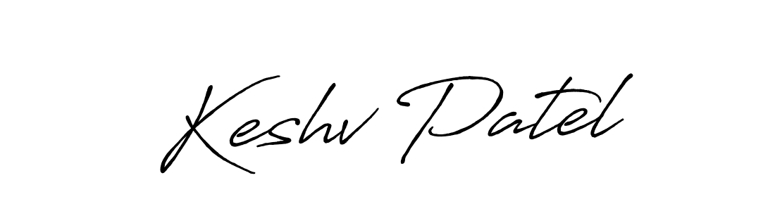 Make a beautiful signature design for name Keshv Patel. With this signature (Antro_Vectra_Bolder) style, you can create a handwritten signature for free. Keshv Patel signature style 7 images and pictures png
