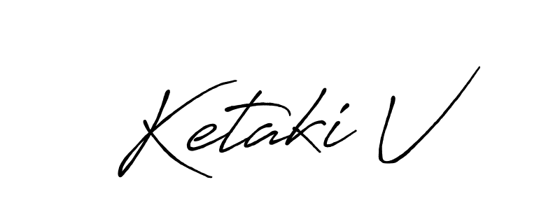 Also You can easily find your signature by using the search form. We will create Ketaki V name handwritten signature images for you free of cost using Antro_Vectra_Bolder sign style. Ketaki V signature style 7 images and pictures png