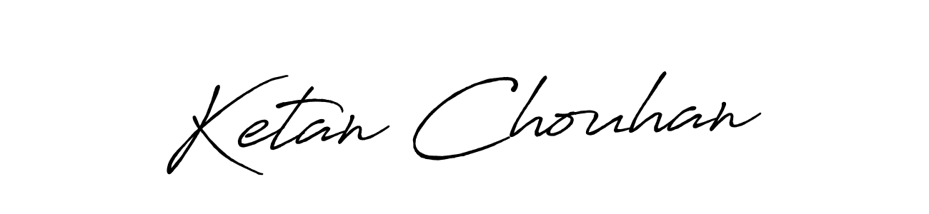 How to make Ketan Chouhan name signature. Use Antro_Vectra_Bolder style for creating short signs online. This is the latest handwritten sign. Ketan Chouhan signature style 7 images and pictures png